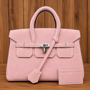 Bolso Tote de Cuero Genuino Hecho a Mano para Mujer con Tarjetero |   Bolso de Hombro Grande de Diseño |   Cierre de Seguridad |   OEM y ODM - Product Image 2
