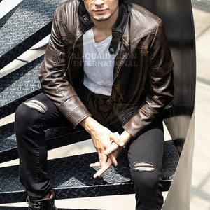 Sustainable Heavy Duty Leather <b>Winter</b> <b>Jacket</b> Waterproof Leather <b>Jacket</b> <b>Cheap</b> Price Leather <b>Jacket</b> - Product Image 6