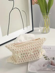 Boîte à mouchoirs en jute naturelle de qualité supérieure – Porte-mouchoirs décoratif fait main pour salon, bureau et table d'hôtel - Product Image 3