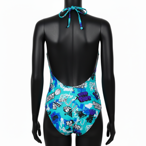 Traje de Baño para Mujer, Tela de Poliéster y Elastano, Estampado Gráfico Turquesa, Logotipo Personalizado por Sublimación - Product Image 2