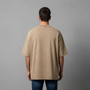 เสื้อยืดโอเวอร์ไซส์ผู้ชาย แขนสั้น ผ้าคอตตอนเจอร์ซีย์ 100% คอกลม สไตล์ลำลอง พิมพ์ลายโลโก้รูปเปลวไฟด้านหน้า ขายส่ง - Product Image 3