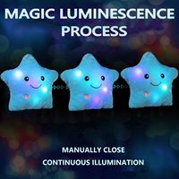 Coussin en peluche créatif en forme d'étoiles scintillantes de 14 pouces, coussin lumineux LED, jouets en peluche, cadeaux pour enfants