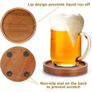 Handmade Solid Wood <b>Coaster</b> Set Natural <b>Drink</b> <b>Coasters</b> for Coffee Tea Cups and Glasses - Product Image 2