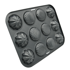 Moule à muffins en acier au carbone 12 tasses avec coquillage antiadhésif et moule à fleurs Bonne performance de dégagement Plats et casseroles de cuisson - Product Image 6