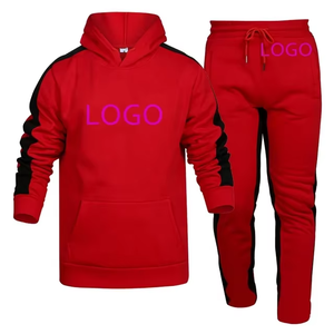 Ensemble de survêtements unisexes personnalisés coupe classique en molleton de coton, 2 pièces, avec sweat à capuche et pantalon de jogging, pour couple, décontracté, pour homme - Product Image 1