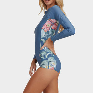 Ropa Deportiva para Mujer, Camiseta de Compresión + Pantalones Cortos Ajustados, Protección Solar, Camiseta de Natación de Manga Larga, Precio al por Mayor - Product Image 2