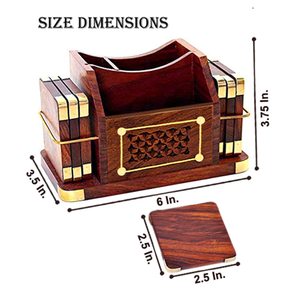 Organisateur de bureau en bois avec panneau sculpté et accents dorés, coffret cadeau sur le thème de l'amour - Product Image 2