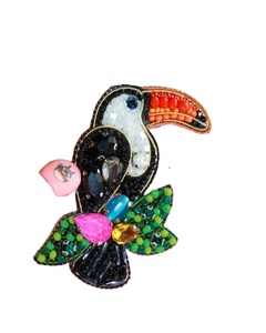 Llavero con bordado de cuentas de semillas con estilo hecho a mano Hermoso llavero con cuentas multicolor de la India - Product Image 6