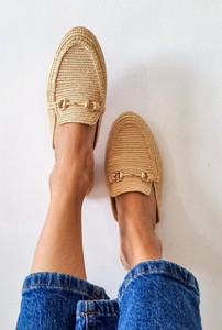 Raffia <b>Slides</b>, Handmade Moroccan shoes, Raffia Women babouch, Flats - Product Image 3