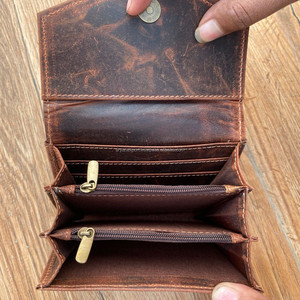 Nouveau Style Vente Chaude Réel À La Main Crunch En Cuir Petits Portefeuilles Élégant Décontracté Pleine Fleur En Cuir Chic Mignon Embrayage Pour Femmes - Product Image 6