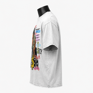 Camiseta Gráfica Extra Grande Personalizada para Hombre, Estilo Vintage, Algodón Lavado, Ropa Urbana, Estampada, Informal, Hip Hop, Fabricante OEM ODM - Product Image 4
