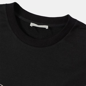 Sweat-shirt à col rond pour homme, manches longues, coupe ample, décontracté, tricoté, 100% coton respirant, noir, vêtements d'hiver - Product Image 3