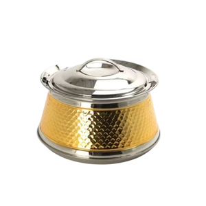 Casserole dorée de qualité fiable avec couvercle blanc, magnifiquement conçue par des artisans indiens, nouvelle arrivée. - Product Image 6