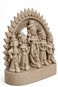 Handmade <b>Resin</b> Durga Family Sculpture Traditional Religious Diwali Figurine Tabletop Decor Living Room Art - Product Image 2