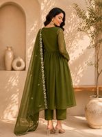 Traje Anarkali para mujer con dupatta, manga larga, largo hasta el suelo, vestido indio pakistaní para bodas y fiestas.
