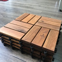 Dalles de terrasse modernes et écologiques en bois d'acacia certifié, base en plastique vierge PPCO, résistantes aux intempéries, revêtement de sol antidérapant