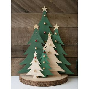 Arbre de Noël élégant en MDF et en bois, accent de table festif pour les décorations de vacances - Product Image 6