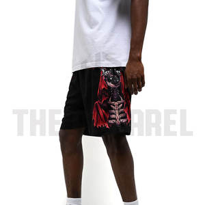 Pantalones Cortos de Malla Personalizados con Estampado Completo, Patrón Colorido, Poliéster, Casuales, Transpirables, de Secado Rápido, Largos hasta la Rodilla, con Cierre de Cordón, para Hombre, Deportivos - Product Image 3