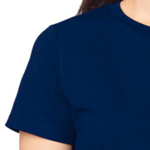 Women's <b>Navy</b> Blue Crew Neck Short Sleeve T-Shirt 100% Cotton Jersey Casual Regular Fit Breathable Solid Color Knitted <b>Top</b> - Product Image 3