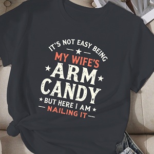 Candy Wife-Camiseta cómoda informal para mujer, tejido de punto de poliéster estampado - Product Image 2