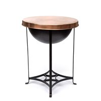 Brasero contemporain en cuivre, bol chauffant extérieur, centre de table de jardin en métal de qualité supérieure, décoration élégante pour patio, pour une vie moderne en extérieur