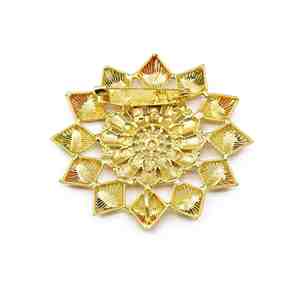 Wholesale 14K18K24K Micron Gold Forming Brooch or Saree Pin Traditional Dubai Style <b>Bridal</b> Brooches Saree Pins Fashion Brooches - Product Image 2