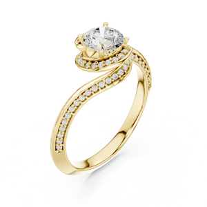 แหวนเพชรทรงกลมทองคำ 14K สำหรับผู้หญิง |   ชุดลำลองสำหรับใส่ทุกวัน |   เพชรที่เพิ่งเพาะเลี้ยง - Product Image 5