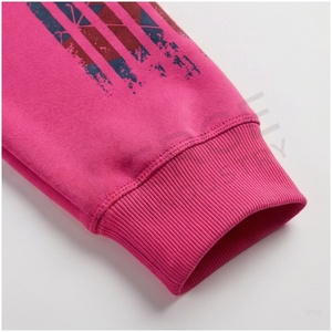 Unisex <b>Pink</b> <b>Tracksuit</b> <b>Set</b> Hooded Full Sleeve USA Print Casual Sportswear Autumn Wear Breathable Cotton Regular Fit - Product Image 6