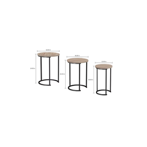 Traditional 3 Piece Metal Nesting Table Set Round Side End |Tables for Living Room Bedroom Home Decor Use Space Saving Design - Product Image 3