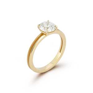 Bague de fiançailles East West en or massif 10k 14k 18k avec diamant de laboratoire rond de 2 carats, taille Knife Edge, vente en gros, bijoux de mariée - Product Image 2