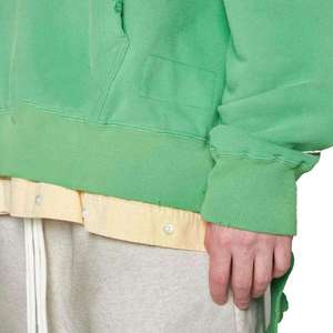 Sweat à capuche surdimensionné pour homme, personnalisé, à manches longues, effet délavé soleil, déchiré, avec strass, style designer, délavé à l'acide - Product Image 4