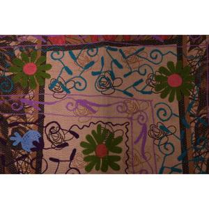 Manta india boho kantha suzani bordada a mano, vintage, de algodón, con diseño floral, ecológica, lavable, para el hogar. - Product Image 5