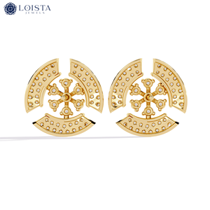Pendientes de Aro con Diamantes Cultivados en Laboratorio, Joyería Fina Clásica de Lujo Loista Jewels, Diamantes CVD - Product Image 3