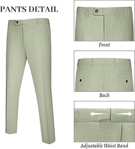 Traje de Lino para Hombre, Corte Entallado, 2 Piezas - Product Image 3