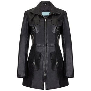 Hermosa Chaqueta de Cuero de Cordero Auténtico Estilo Gótico Negro para Mujer, Diseño Vintage 2026 - Product Image 2