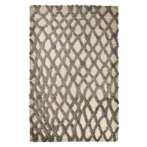 DECORDEC Custom Handmade Wool Thick Non-Slip Eco-Friendly Modern Ivory <b>Grey</b> High Low Textured Area <b>Rug</b> Distressed Geometric - Product Image 2