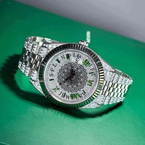 Reloj de Lujo Unisex con Caja de Plata y Moissanita de 28 mm, Movimiento de Cuarzo Analógico ETA, Cristal de Zafiro, Cierre Oculto, Día/ Fecha, Listo para Bodas - Product Image 4