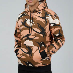 Sweat-shirts de luxe personnalisés pour hommes, coupe ample en coton, style camouflage, streetwear, sweats à capuche camouflage épais pour hommes - Product Image 1