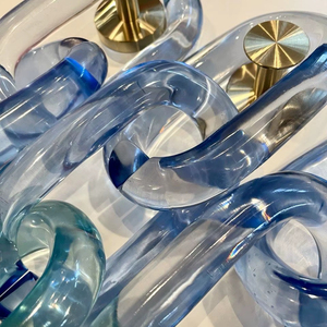 Support décoratif pour plantes en résine acrylique violet lavande, à maillons de chaîne, pour suspendre des paniers de plantes, pour jardin mural intérieur et plafond - Product Image 1