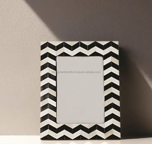 Modern Luxury Bone Inlay Photo <b>Frame</b> for Table Decor Hand Carved Photo <b>Frame</b> With White Strips Pictures - Product Image 1