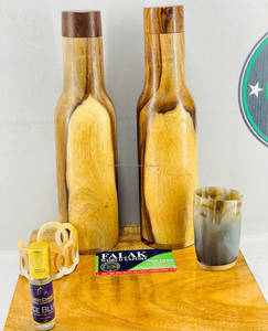 Bouteille d'eau 100% en bois pur, écologique, faite à la main, sensible à la température, étanche, isolation thermique 24h, santé ayurvédique - Product Image 3