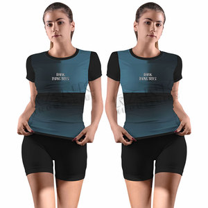 Conjuntos de camisetas y pantalones cortos a la moda para mujer, conjunto de 2 piezas para el día a día, estilo relajado, deportivo, de algodón. - Product Image 5