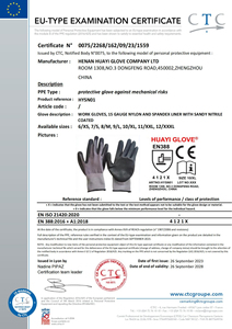 Guantes de Trabajo de Seguridad Industriales Unisex de Poliéster Rojo de Calibre 13 con Recubrimiento de Piel de Cabra Negra, Resistentes al Fuego, con Dedos Completos - Product Image 6