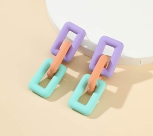 Glossy Marble Resin Drop Earrings For Gift Event Festive Contemporary Women Statement Acrylic Jewelry Boho Resin <b>Accessories</b> - Product Image 3