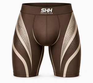 Custom Men Compression Shorts Brown Quick Dry Stretch Gym Running Training Athletic Sports Tights OEM Private Label Wholesale - Product Image 1