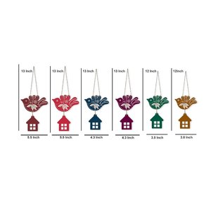 Sculpture murale en bois d'oiseaux multicolores en vol, décoration moderne pour la maison, salon, bureau - Product Image 6