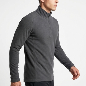 <b>Men's</b> Autumn Quarter-Zip Stand Collar Knitted Polyester/Cotton Lightweight Breathable Quick Dry Pullover <b>Sweatshirt</b> for Outdoor - Product Image 1