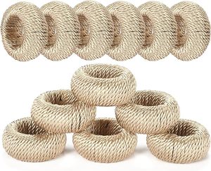 Woven Napkin Rings Set of 12 Ring Shape Classic Design Fabric Napkin Holders for Wedding Table Décor 4.5cm Width Durable - Product Image 1