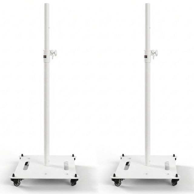 5Core Heavy-Duty DJ PA Speaker Stand 2Pcs 61" Adjustable Height 35mm Mount 100Lb Capacity Black/White Model D0100X38GYP