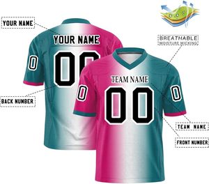 ผู้ผลิตเสื้อฟุตบอลอเมริกันมืออาชีพ ผ้ายืดผสมสแปนเด็กซ์ พิมพ์ลาย DTF ระบายเหงื่อได้ดี รับผลิตตามแบบ ชื่อผู้เล่นตามสั่ง OEM ODM - Product Image 2